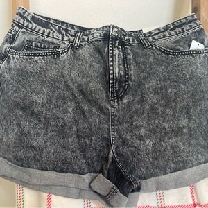 Kittenish X Flag&Anthem Women's Black Denim Shorts Piper 3" Inseam Cuffed Short